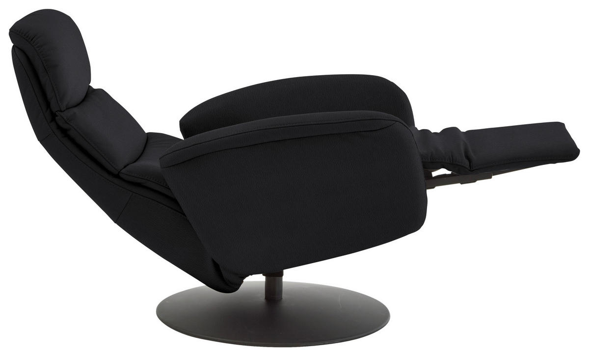 RELAXSESSEL in Leder Schwarz  - Schwarz, Design, Leder/Metall (76/108/86cm) - Dieter Knoll