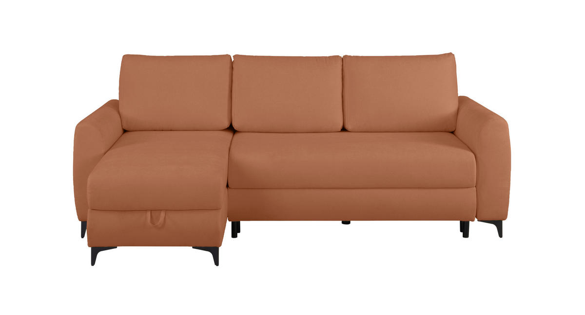 ECKSOFA Moli Rostfarben  - Rostfarben/Schwarz, Design, Textil/Metall (236/148cm) - MID.YOU