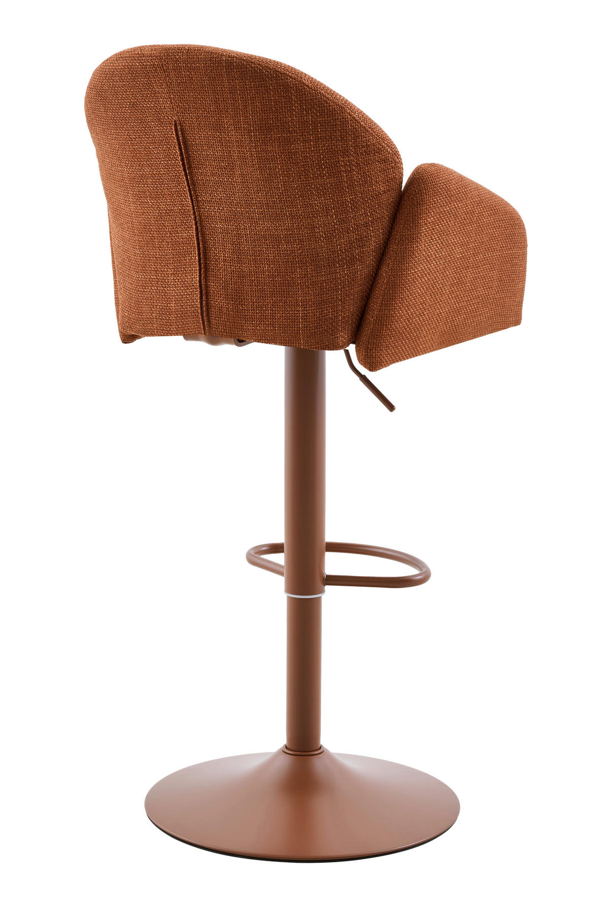 BARHOCKER-SET Webstoff Rotbraun Stahl Stoffauswahl, Sitzfläche 360° drehbar  - Rotbraun, MODERN, Textil/Metall (53/96-117/57cm) - MID.YOU