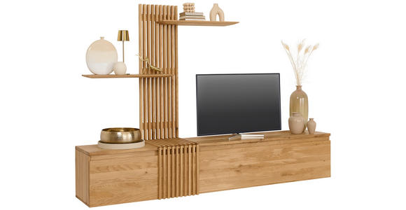 WOHNWAND  in Eichefarben  248.8/163/44 cm  - Eichefarben, Natur, Holz (248.8/163/44cm) - Linea Natura