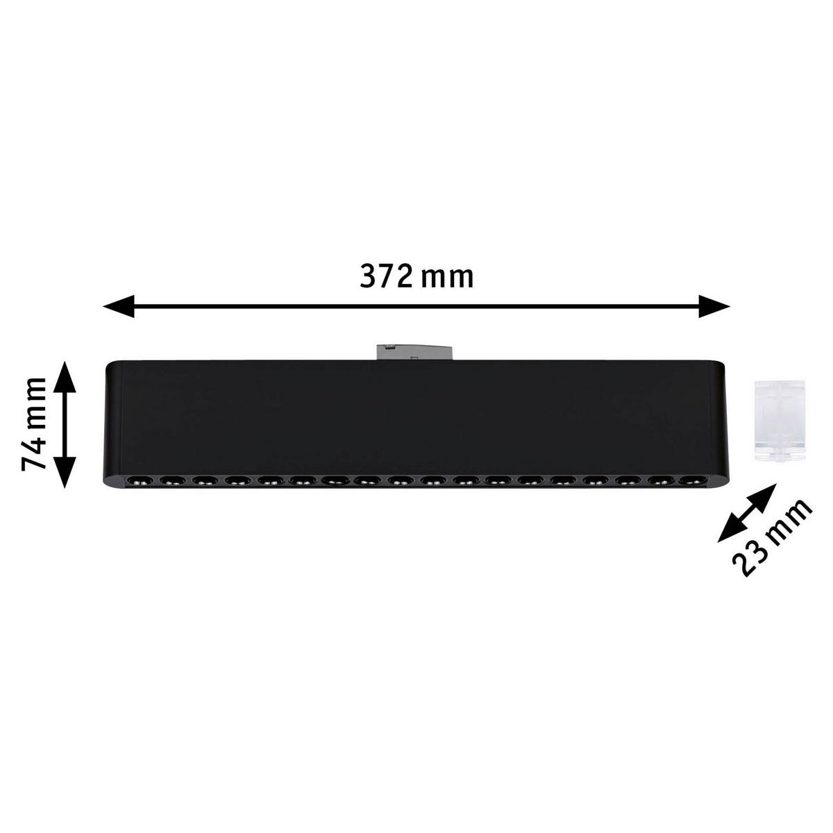 SCHIENENSYSTEM-STRAHLER Urail Zelos 37,2/7,4/2,3 cm  - Schwarz, Basics, Metall (37,2/7,4/2,3cm) - Paulmann