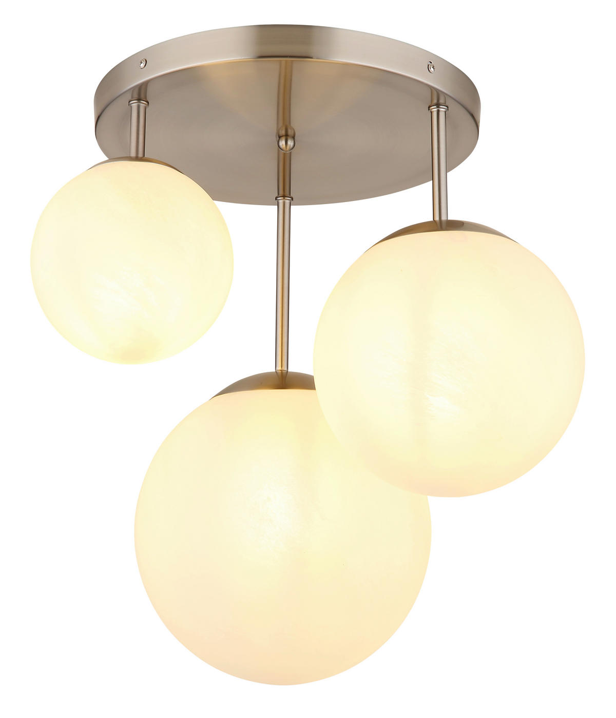 DECKENLEUCHTE KOP 45/44 cm   - Opal/Nickelfarben, Basics, Glas/Metall (45/44cm)