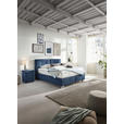 BOXSPRINGBETT 200/200 cm  in Dunkelblau  - Chromfarben/Dunkelblau, KONVENTIONELL, Textil/Metall (200/200cm) - Dieter Knoll