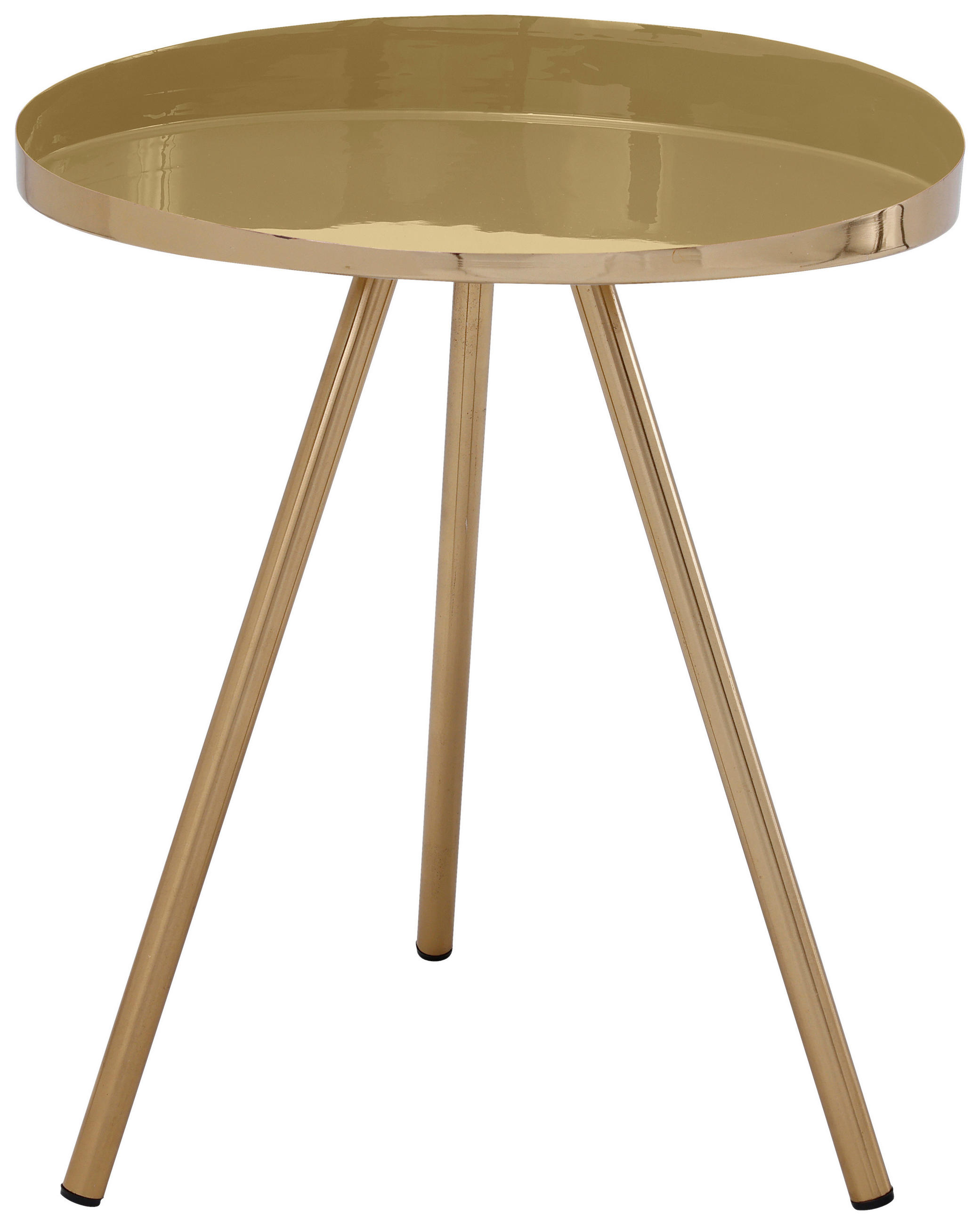 BEISTELLTISCH 41/41/48,5 cm Schlammfarben, Goldfarben rund  - Schlammfarben/Goldfarben, Design, Metall (41/41/48,5cm) - Kayoom