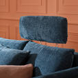 ECKSOFA in Chenille Blau  - Blau/Schwarz, KONVENTIONELL, Textil/Metall (291/153cm) - Hom`in