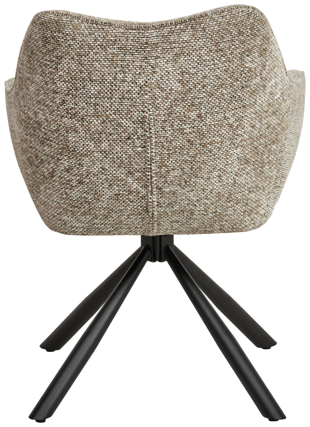 ARMLEHNSTUHL Eisen Webstoff  - Schwarz/Braun, Modern, Textil/Metall (63/83/60cm) - MID.YOU