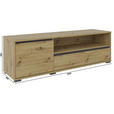 LOWBOARD 180/55/48 cm  - Eichefarben/Anthrazit, Design, Holzwerkstoff/Kunststoff (180/55/48cm) - Carryhome