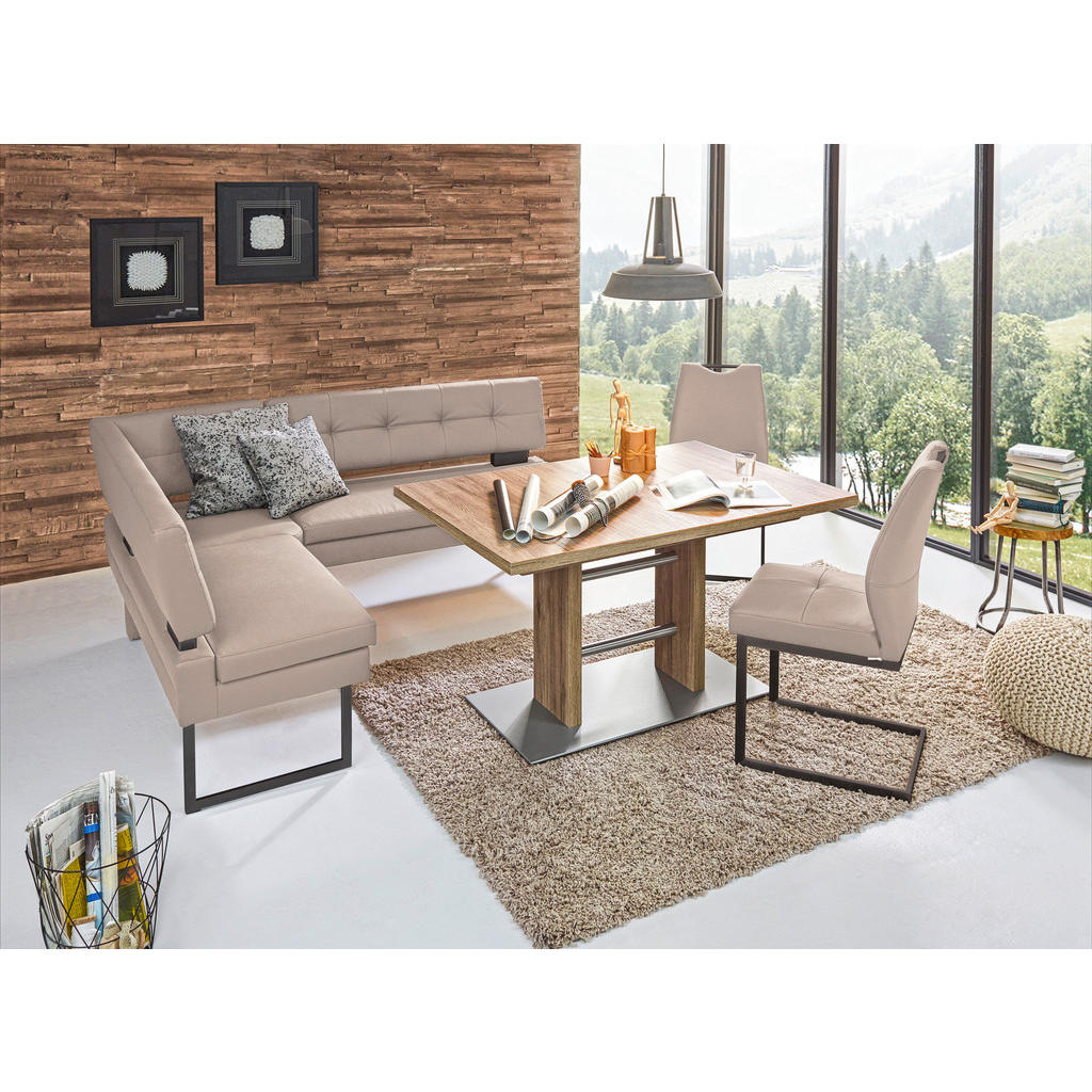 Thumbnail - Dieter Knoll Eckbank, Creme, Metall, Textil, 3-4-Sitzer, L-Form, 200x158 cm, Goldenes M, Emas, Dgm, Lederauswahl, Stoffa...