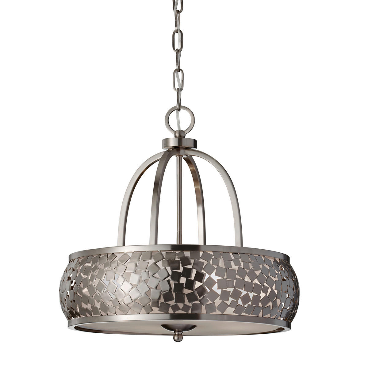 KRONLEUCHTER Zara 48.3/56.4 cm  - Edelstahlfarben, Design, Glas/Metall (48.3/56.4cm) - Elstead Lighting