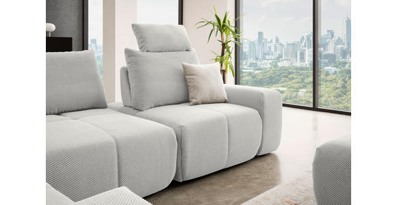 ECKSOFA in Velours Hellgrau 236/326 cm - Hellgrau/Schwarz, Design, Kunststoff/Textil (236/326cm) - Xora
