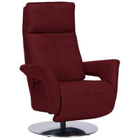 RELAXSESSEL Leder Rot  - Edelstahlfarben/Rot, Design, Leder/Metall (83/112/87-174cm) - Valdera