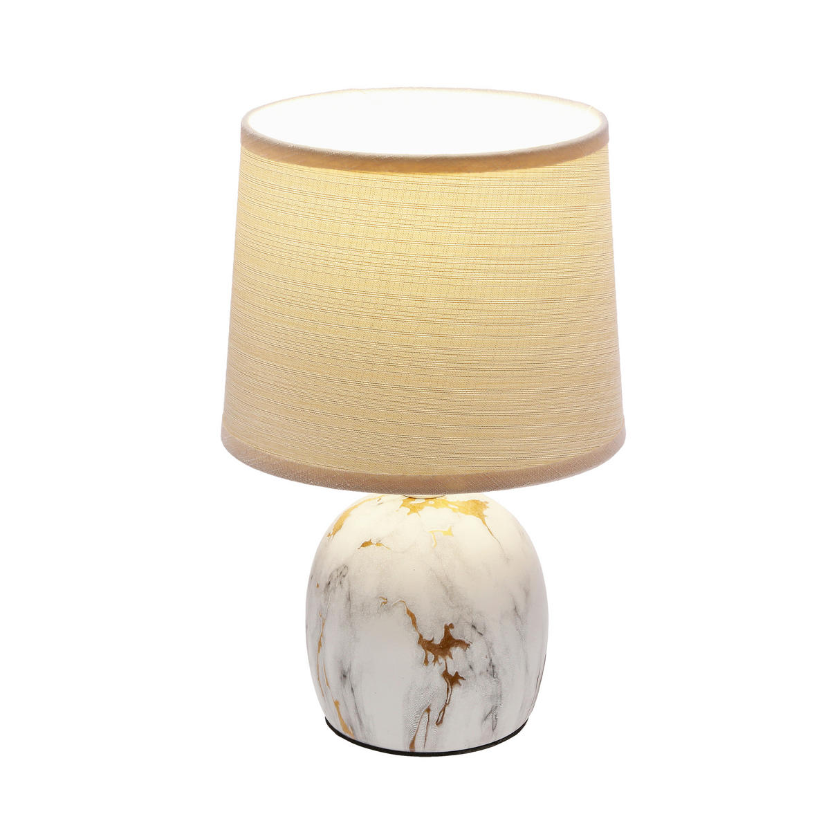 BORDSLAMPA Adelina 16/16/25 cm   - beige/guldfärgad, Klassisk, metall/textil (16/16/25cm)