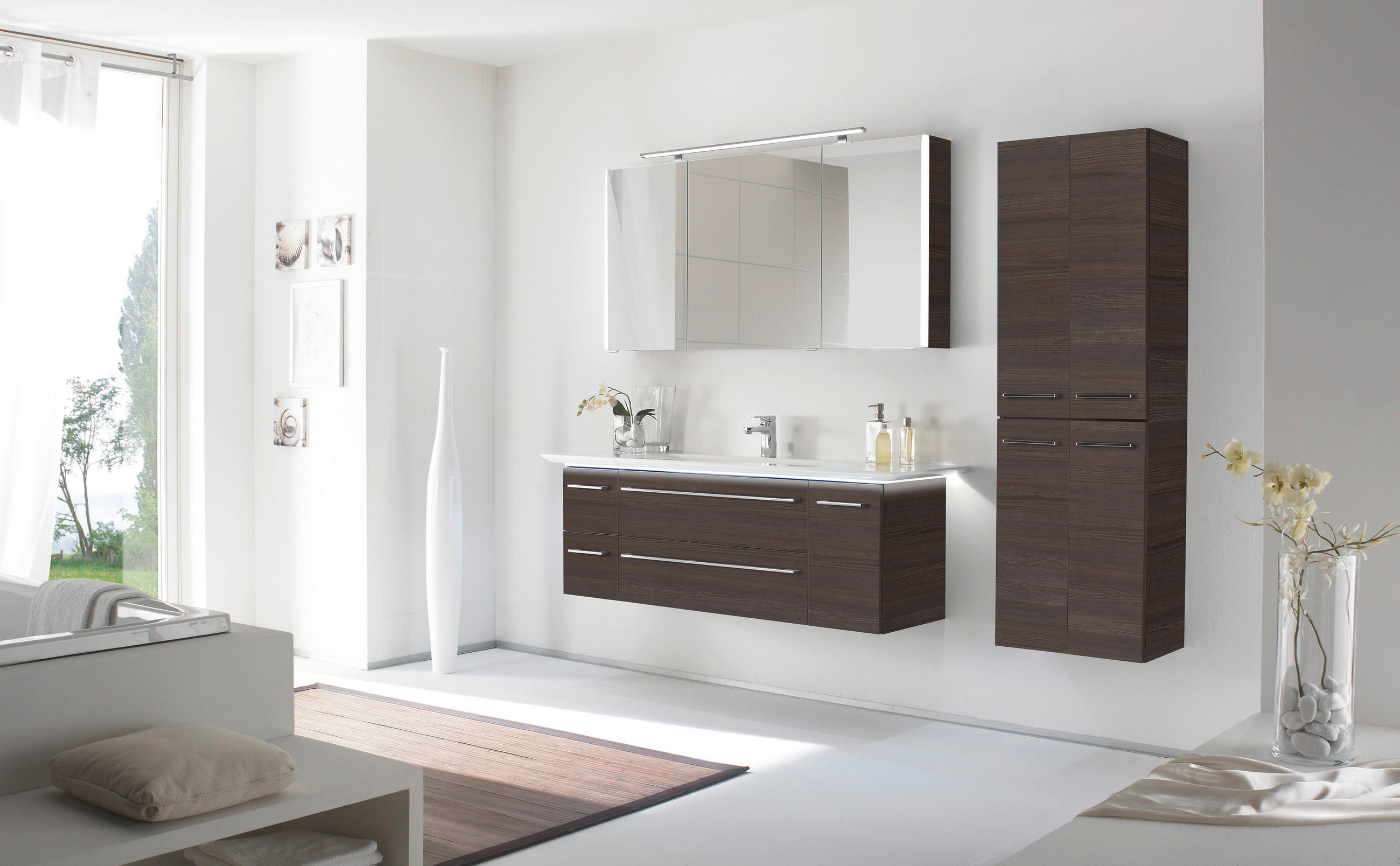 BADEZIMMER  in  - Dunkelbraun/Weiß, Design, Glas/Keramik - Leonardo Living