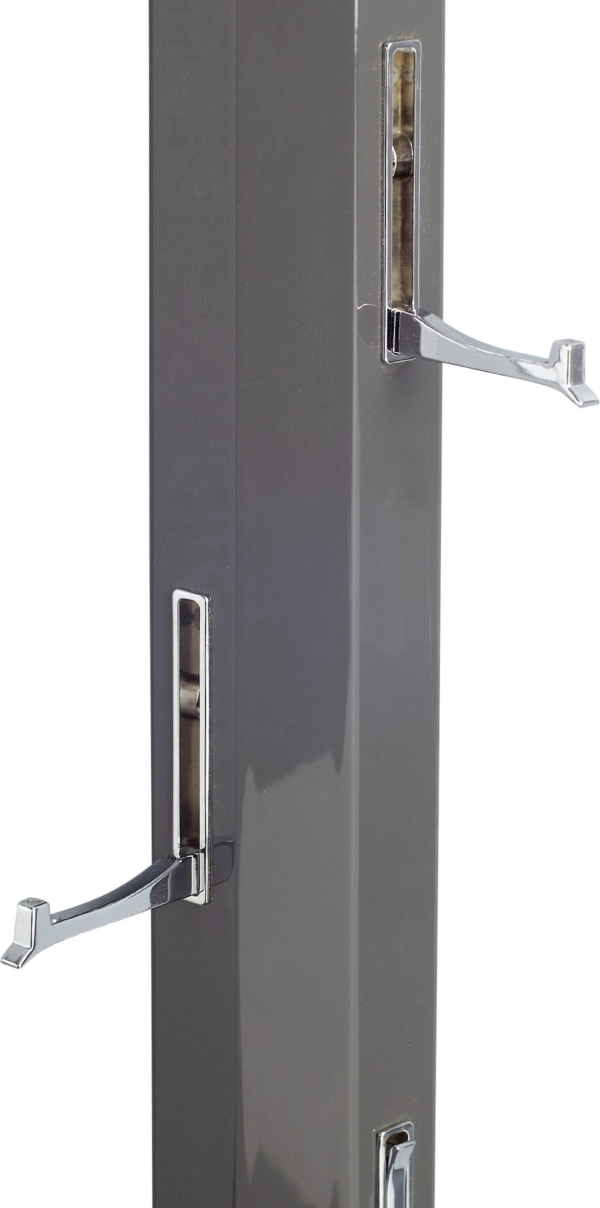 GARDEROBENPANEEL  in 8/185/4 cm  - Chromfarben/Anthrazit, Basics, Holzwerkstoff/Metall (8/185/4cm)