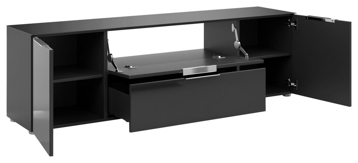 LOWBOARD Style  in 180/53,9/40 cm  - Chromfarben/Anthrazit, Basics, Glas/Holzwerkstoff (180/53,9/40cm)
