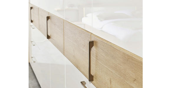 SCHLAFZIMMER 180/200 cm in Weiß, Eichefarben - Eichefarben/Weiß, KONVENTIONELL, Holzwerkstoff (180/200cm) - Venda