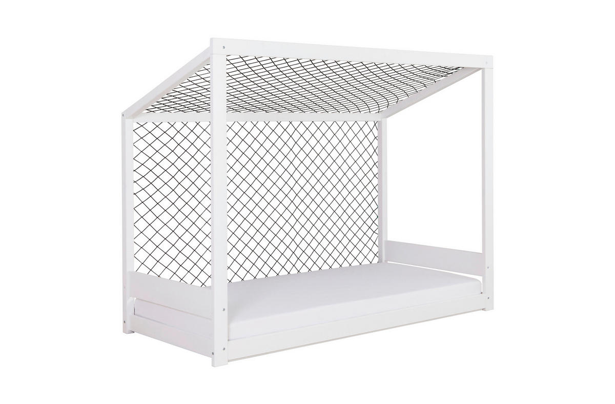 STAURAUMBETT 90/200 cm  in Weiß  - Naturfarben/Weiß, MODERN, Holz/Textil (90/200cm) - MID.YOU