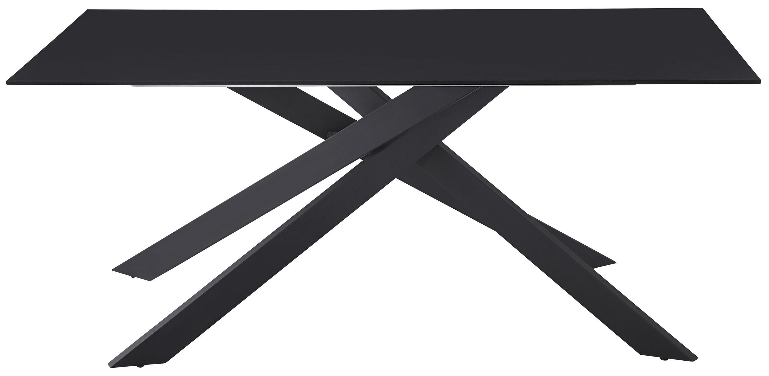 JEDILNA MIZA, črna  - črna, Design, kovina/steklo (160/75/90cm) - Hom`in
