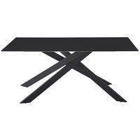 JEDILNA MIZA, črna  - črna, Design, kovina/steklo (160/75/90cm) - Hom`in