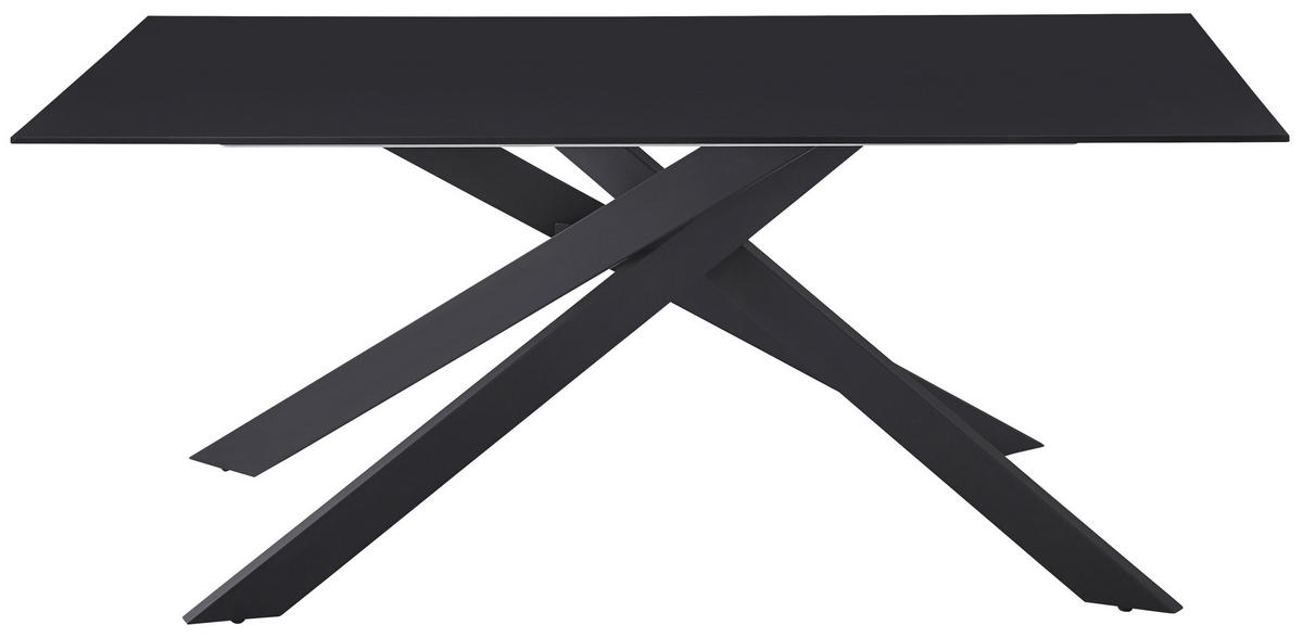 JEDILNA MIZA, črna  - črna, Design, kovina/steklo (160/75/90cm) - Hom`in