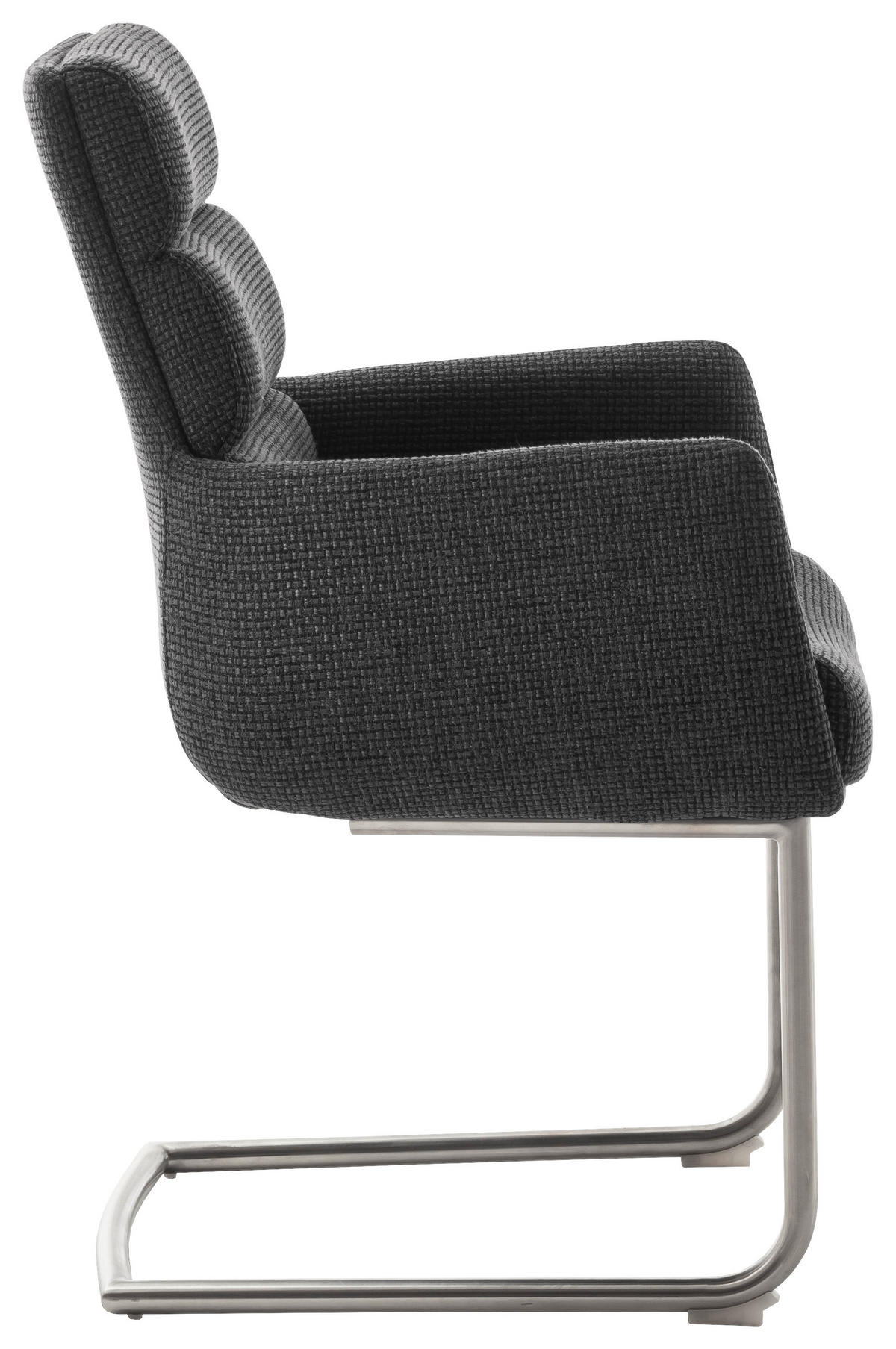 ARMLEHNSTUHL  in Edelstahl Webstoff  - Edelstahlfarben/Anthrazit, Design, Textil/Metall (61/90/64cm) - Dieter Knoll