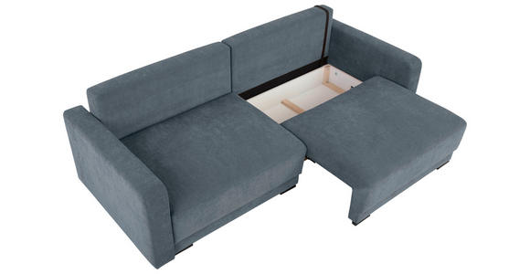 2-SITZER-SOFA in Chenille Blau  - Blau/Schwarz, KONVENTIONELL, Kunststoff/Textil (233/90/110cm) - Carryhome