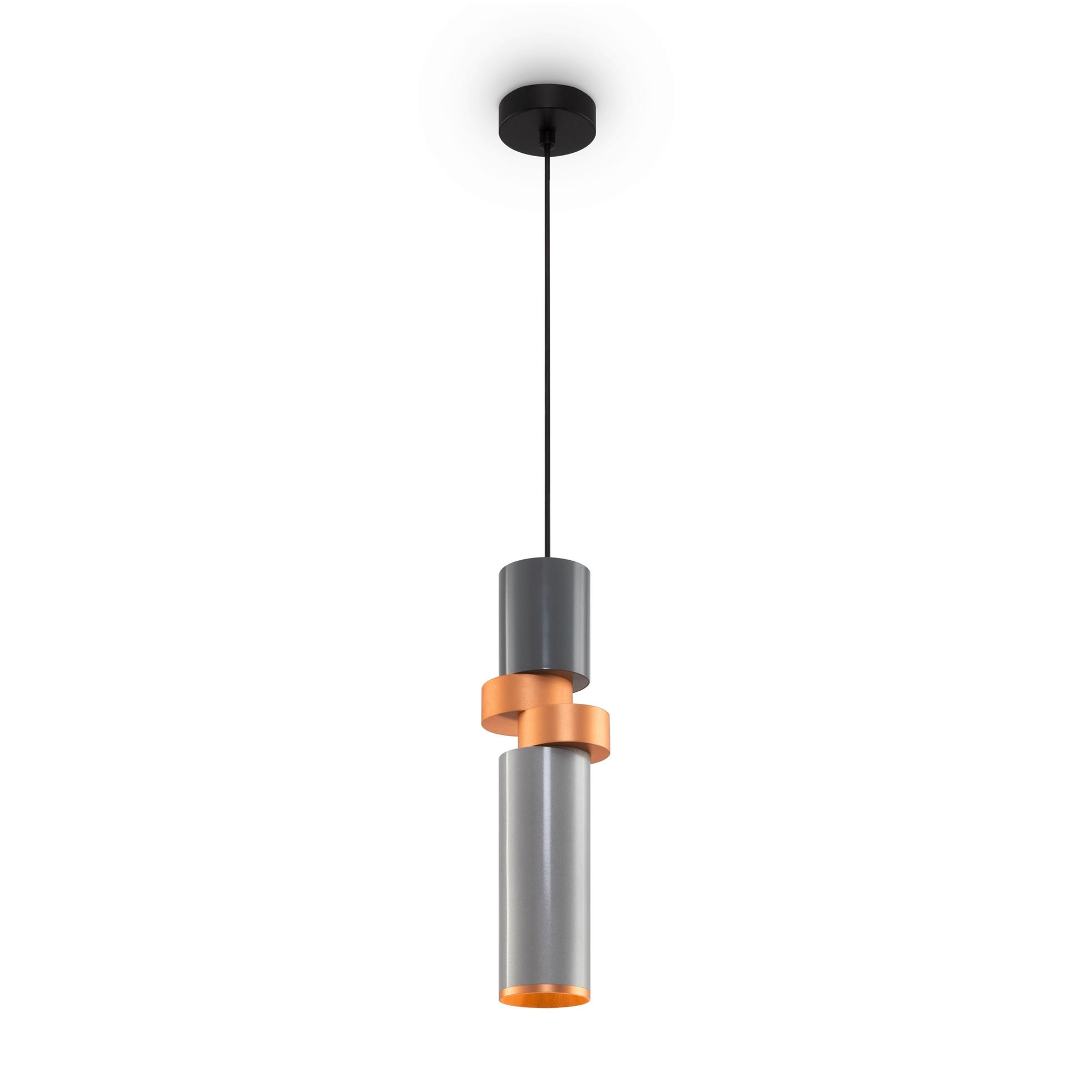 PENDELLEUCHTE 9,5/6,5/33 cm    - Silberfarben/Messingfarben, Trend, Metall (9,5/6,5/33cm) - MAYTONI