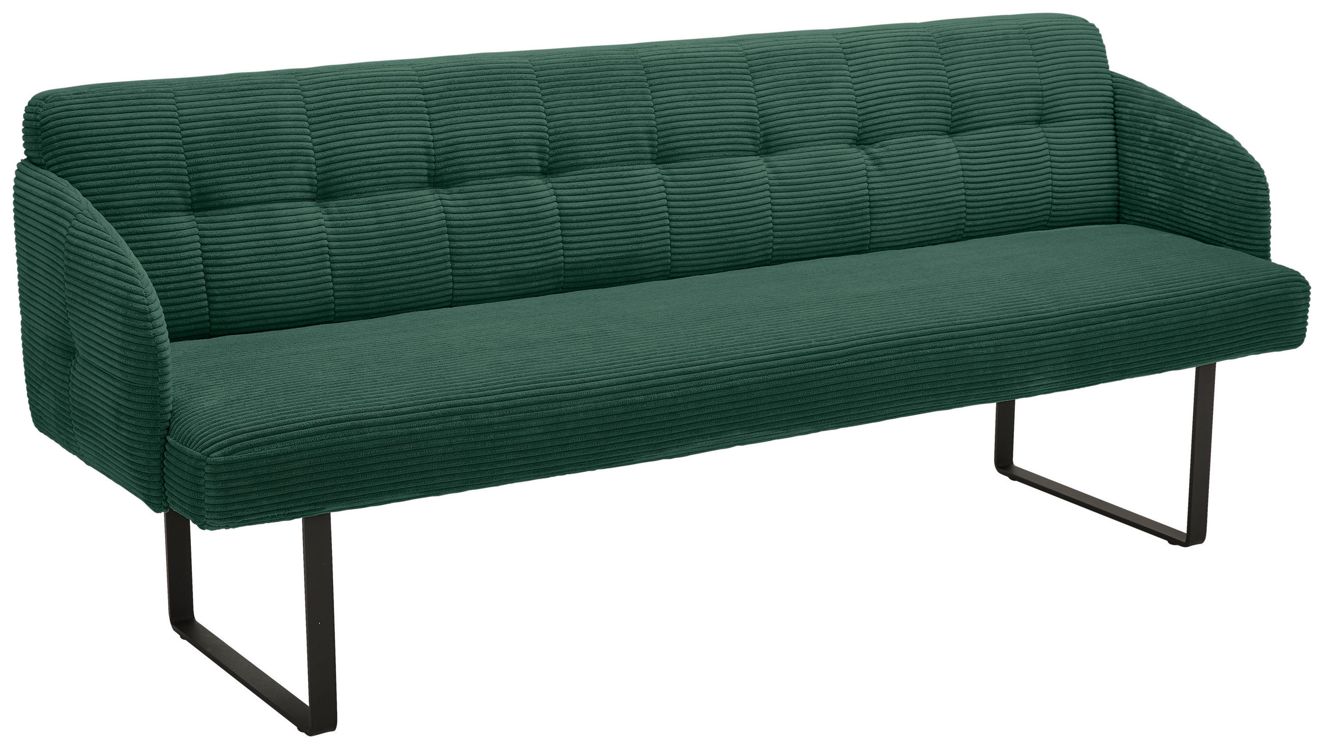 SITZBANK 217/85/69 cm Cord Grün Metall  - Schwarz/Grün, Design, Textil/Metall (217/85/69cm) - Musterring