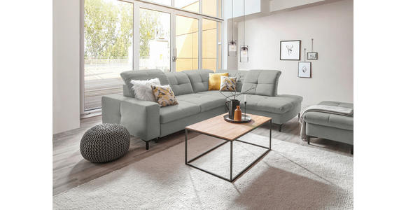 ECKSOFA in Chenille Hellgrau 310/240 cm - Hellgrau/Schwarz, Design, Textil/Metall (310/240cm) - Xora
