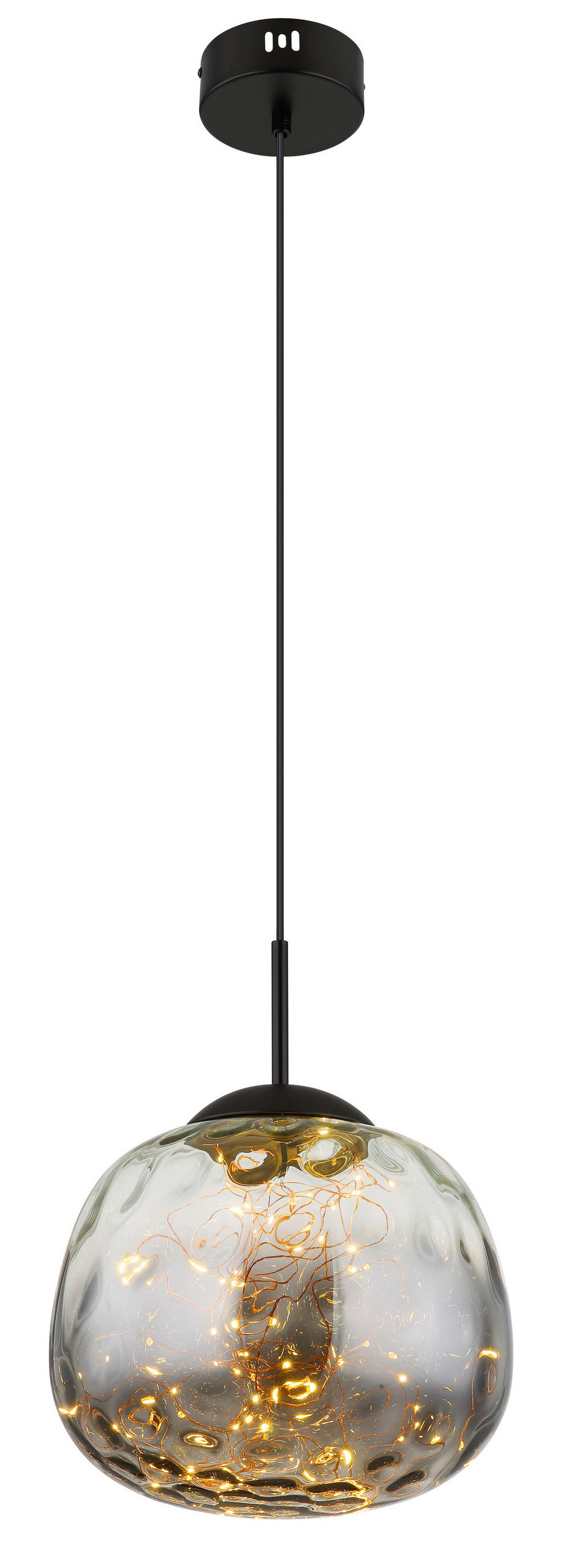 LED-HÄNGELEUCHTE 30/120 cm    - Klar/Schwarz, Design, Glas/Metall (30/120cm) - Globo