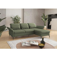 ECKSOFA Olivgrün Flachgewebe Sitztiefenverstellung  - Schwarz/Olivgrün, KONVENTIONELL, Textil/Metall (264/198cm) - Sit & More