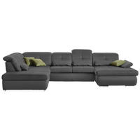 WOHNLANDSCHAFT in Mikrofaser Grau  - Chromfarben/Grau, Design, Textil (260/371/195cm) - Beldomo Style