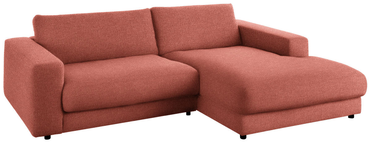 ECKSOFA in Flachgewebe Orange  - Schwarz/Orange, Design, Kunststoff/Textil (270/190cm) - Lomoco