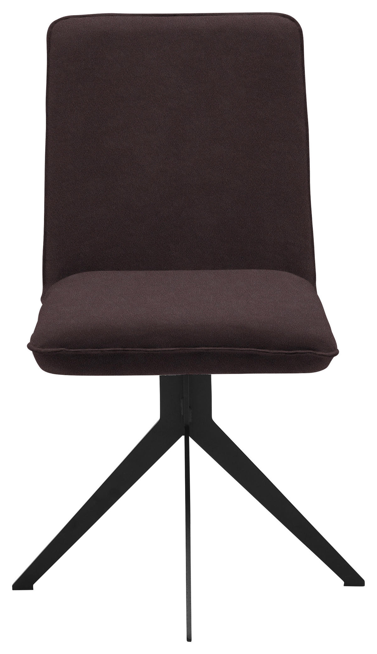 STUHL  in Stahl Lederlook  - Dunkelbraun/Schwarz, Design, Textil/Metall (46,5/87/64cm) - Voleo