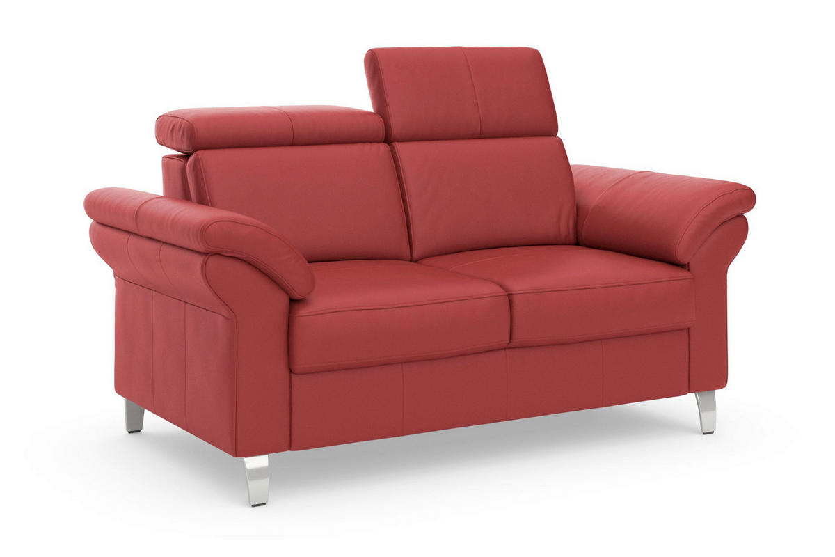 2-SITZER-SOFA ARNGAST E Rot Echtleder  - Chromfarben/Rot, Basics, Leder/Textil (156/84/93cm) - Sit & More