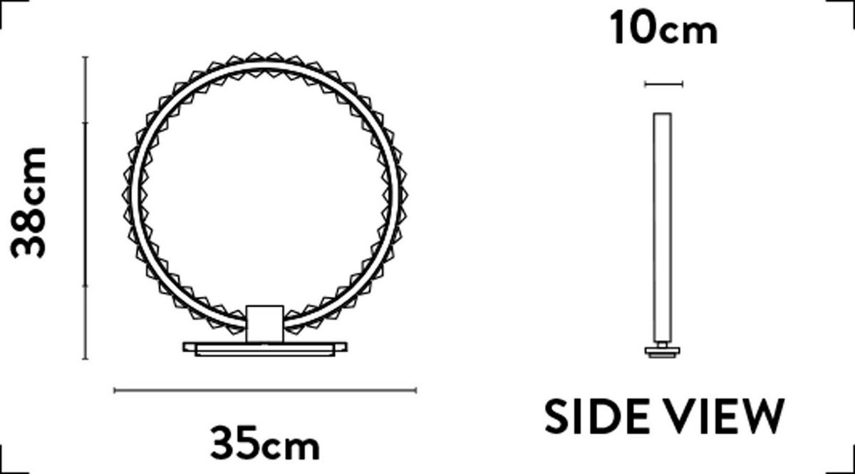 LED-TISCHLEUCHTE Hoop 35/10/38 cm   - Chromfarben, LIFESTYLE, Glas/Metall (35/10/38cm) - Searchlight