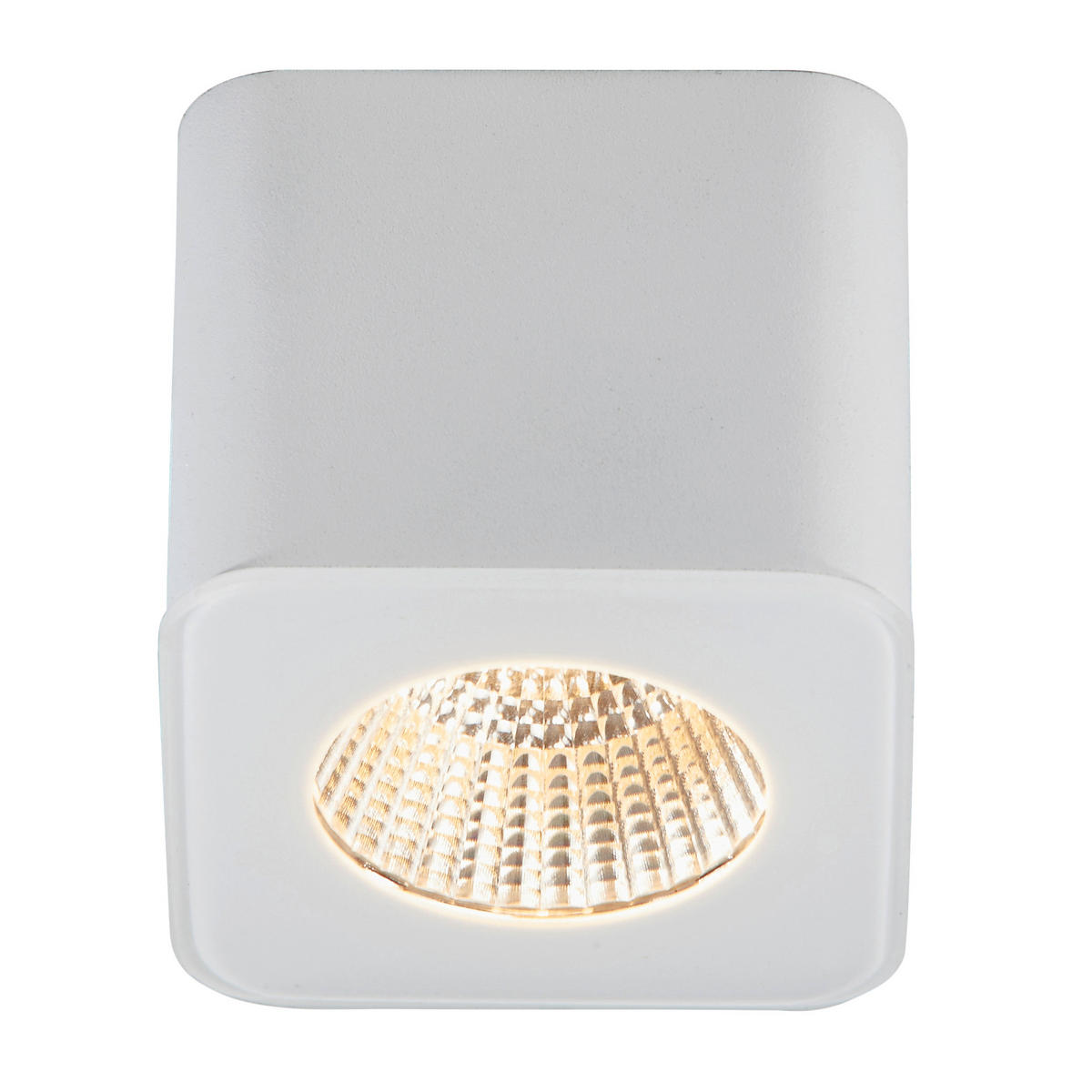LED-DECKENLEUCHTE 6,5/6,5/5,5 cm   - Weiß, Design, Glas/Metall (6,5/6,5/5,5cm) - Helestra