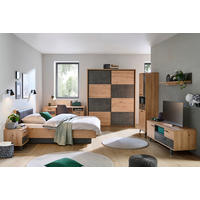 NACHTTISCH 50/48/42 cm  in Dunkelgrau, Eiche Artisan  - Dunkelgrau/Schwarz, Design, Holzwerkstoff/Kunststoff (50/48/42cm) - Carryhome