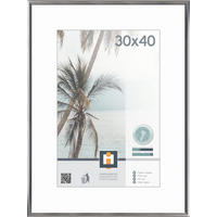 RÁM NA OBRAZY, 1 foto 30 cm x 40 cm - strieborná, Basics, plast/sklo (41/31cm)