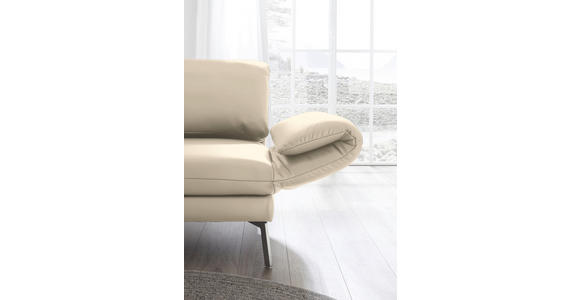 RÉCAMIERE in Echtleder Creme - Chromfarben/Creme, Design, Leder/Metall (209/85-109/95-16cm) - Dieter Knoll