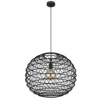 VISEČA SVETILKA        59/120 cm      E27 - črna, Natur, papir/kovina (59/120cm) - Globo