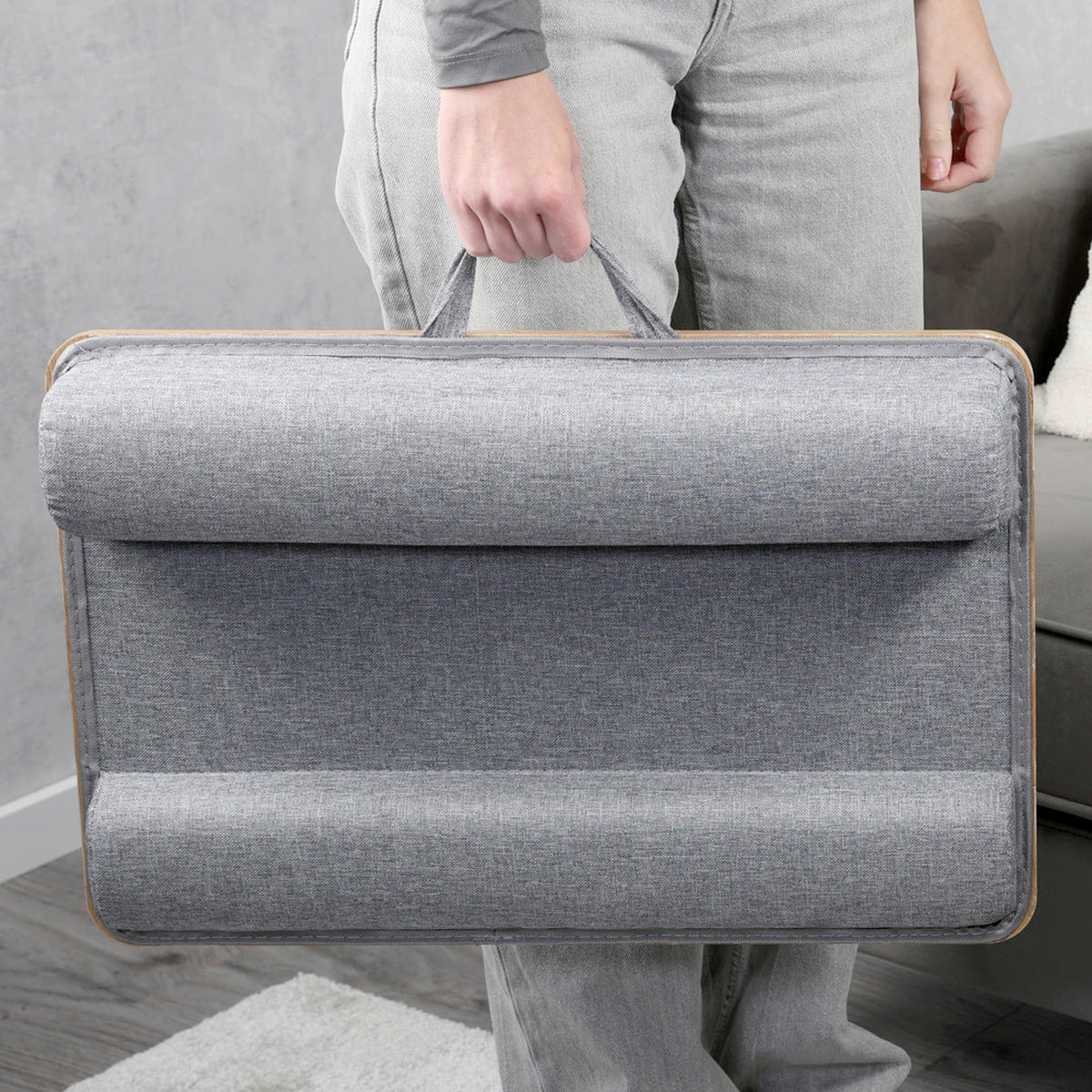 LAPTOPUNTERLAGE - Hellbraun/Grau, Basics, Holzwerkstoff/Kunststoff (55,5cm) - Kesper