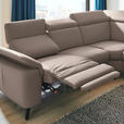 ECKSOFA in Echtleder Fango  - Fango/Schwarz, Design, Leder/Metall (285/239cm) - Cantus