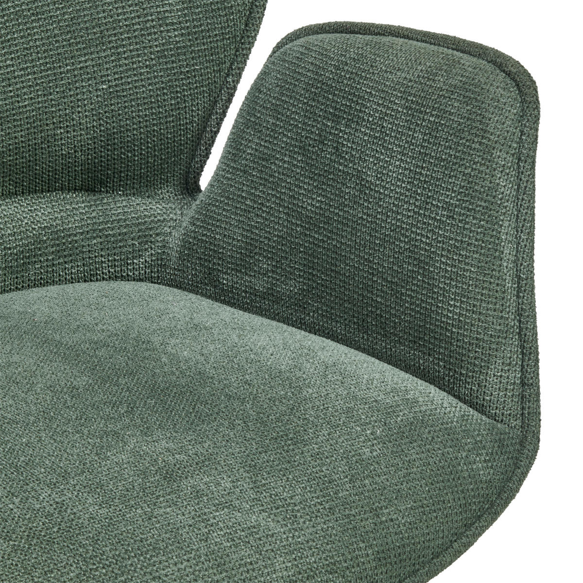 ARMLEHNSTUHL  Sitzfläche 360° drehbar Webstoff  - Schwarz/Grün, MODERN, Holz/Textil (60/86/61cm) - MID.YOU