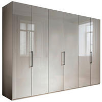 FALTTÜRENSCHRANK 300/236/58 cm 3-türig Grau  - Schieferfarben/Grau, KONVENTIONELL, Glas/Holzwerkstoff (300/236/58cm) - Novel