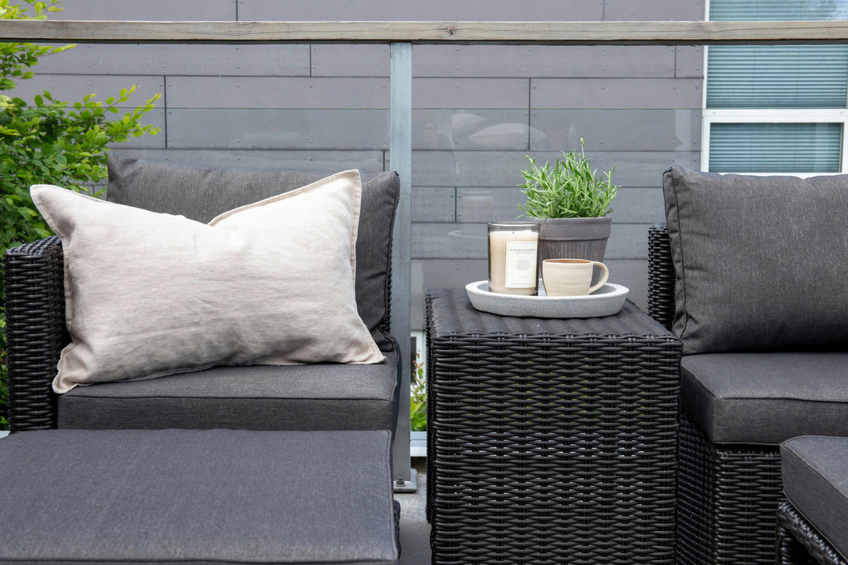 GARTENSET Stahl  - Schwarz/Grau, KONVENTIONELL, Kunststoff/Metall - Gardenson