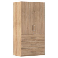 DREHTÜRENSCHRANK 101/197/60 cm,  in Eichefarben, 2 Tür(en)  - Eichefarben/Silberfarben, Design, Holzwerkstoff/Kunststoff (101/197/60cm) - Novel