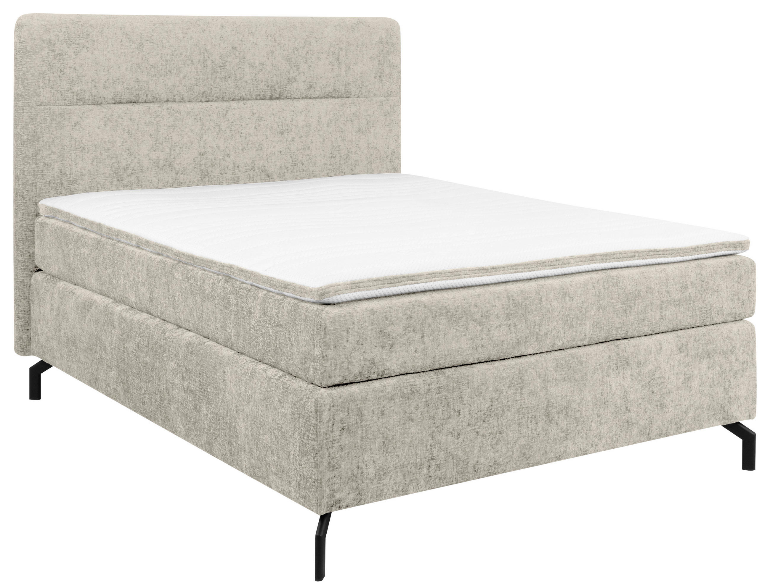 BOXSPRINGBETT 140/200 cm  in Beige  - Beige/Schwarz, Design, Textil/Metall (140/200cm) - Esposa