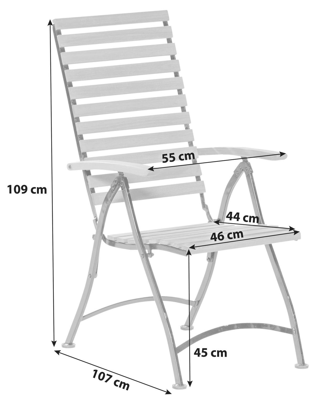 GARTENSESSEL Holz, Metall Graphitfarben, Naturfarben  - Graphitfarben/Naturfarben, KONVENTIONELL, Holz/Metall (55/109/107cm) - Gardenson