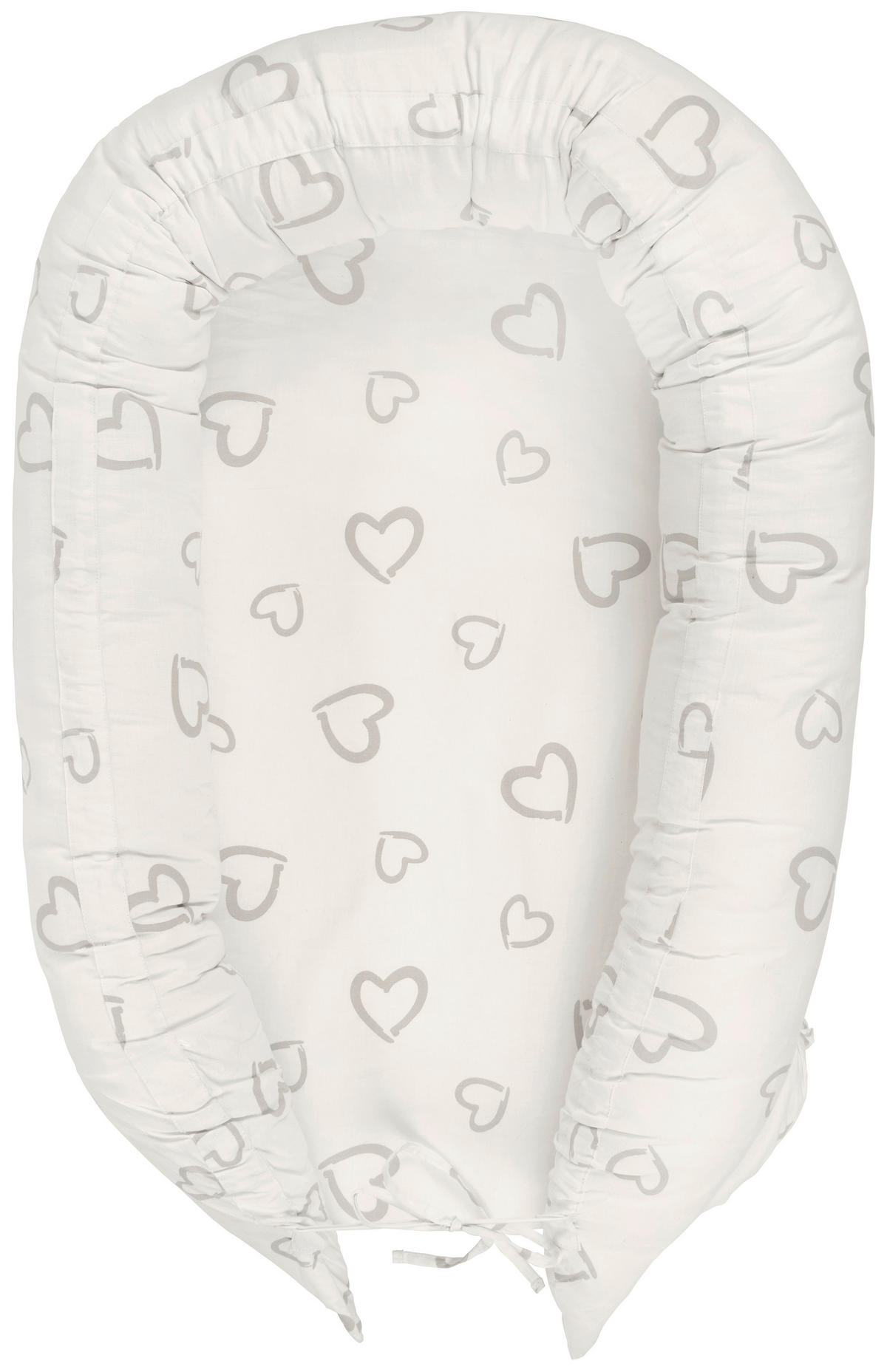 NESTCHEN  80/50/10 cm   - Weiß/Grau, Basics, Textil (80/50/10cm) - My Baby Lou